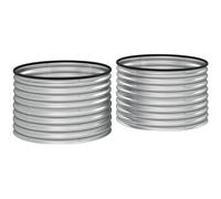 Outsunny Lot de 2 jardinières surélevées kit de jardinière Ronde surélevée Fonds Ouverts Joints en Caoutchouc protecteurs en Acier galvanisé Argent