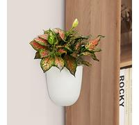 Lot de 2 jardinières suspendues murales d'angle Auto-arrosage Triangle en Plastique Pot de Fleur Plante Vase Porte-conteneur pour succulente décoration intérieure extérieure Violette Africaine