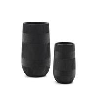 Lot de 2 jardinières Tival effet béton noir, Ø 45 cm