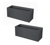 Lot De 2 Jardinières Volcania 98 L Gris Anthracite 13731 Eda Plastiques Multicolore