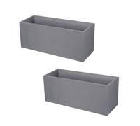 Lot De 2 Jardinières Volcania 98 L Gris Galet 13731 Eda Plastiques Multicolore