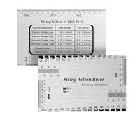 Lot de 2 jauges d'action pour cordes de guitare, outil de réglage de la hauteur des cordes, règle d'action, jauges pour basse électrique et acoustique, basse, mandoline, banjo