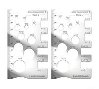 Lot de 2 jauges de pas de filetage de vis de 100 mm x 3 mm Outil de mesure pour boulons métriques écrous avec règle de construction en acier inoxydable pour réparations à faire soi-même