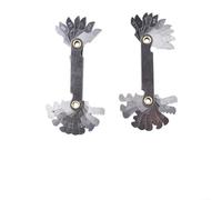 Lot de 2 jauges de pas de filetage métrique 60° 20 dents en acier inoxydable Outil de mesure pour inspection du travail des métaux CNC, plage de 0,5 à 7,0 mm