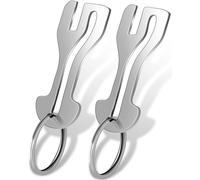 Lot de 2 jetons de Chariot de Courses en métal - Jeton de Chariot Amovible comme Porte-clés - Porte-clés en Acier Inoxydable Clover