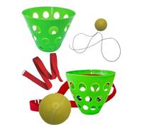 Lot de 2 jeux de balle basculante avec ceinture réglable - Jeu de fête et de mouvement amusant pour et adultes - Entraînement dynamique et plaisir en famille - Jeu d'action en ABS - 15 x 11 x