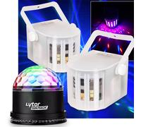 Lot de 2 jeux de lumi?re effet DERBY ? 4 LEDs RGBW + Etriers fixations + Astro SUNMAGIC RVB