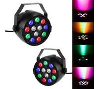 Lot de 2 Jeux de lumière de type projecteur PAR à LEDs RGBW 12x1W DMX - Pur Light Florida