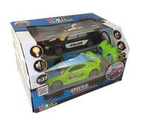 Happy People Ensemble de voitures de course/de police radiocommandées Multicolore G