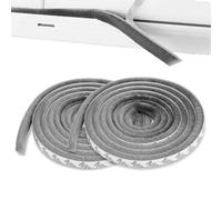 Lot de 2 joints à brosse de porte - 5 m - Coupe-vent - 9 mm x 23 mm - Étanche à la poussière - Autocollant - Pour portes et fenêtres