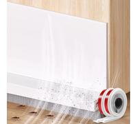 Lot de 2 joints de brosse de porte - 100 cm - Auto-adhésifs - Joint de sol de porte - Avec bande d'étanchéité - Anti-insectes, au froid et à la poussière - Blanc
