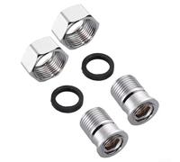 Lot de 2 joints de vanne mélangeuse pour robinets d'eau chaude, compatible avec les connexions de fils internes 3/4 et 1/2 externes en acier inoxydable