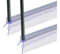 Lot de 2 joints d'étanchéité pour bas de porte de douche - Longueur totale : 140 cm - Pour portes en verre sans cadre - Découpables (6 mm)