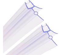 Lot de 2 joints d'étanchéité pour bas de porte de douche - Longueur totale : 140 cm - Pour portes en verre sans cadre - Découpables (8 mm)