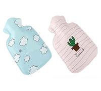Lot de 2 jolies mini bouillottes pratiques - Chauffe-mains - Légères et portables - 100 ml
