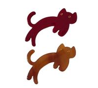 Lot de 2 jolies pinces à cheveux en forme de chat avec bec de canard SS2 | Barrettes à cheveux en acide acétate pour adultes, fêtes à thème, vêtements de tous les jours, barrette à cheveux douce