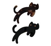 Lot de 2 jolies pinces à cheveux en forme de chat avec bec de canard SS3 | Barrettes à cheveux en acide acétate pour adultes, fêtes à thème, vêtements de tous les jours, barrette à cheveux douce