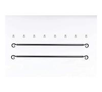 Lot De 2 Jolies Tringles A Rideaux Extensible 40-60 cm Décor de Crosse Blanche avec 4 fixations adhésives + 4 Supports a Visser Pour Toutes Les fenêtres en bois,PVC, Aluminium Très Facile à poser