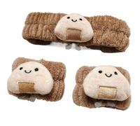 Lot de 2 jolis bandeaux de lavage du visage - Résistants à l'humidité - Absorbants et imperméables - Marron