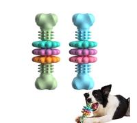 Lot de 2 jouets à mâcher pour chien - Brosse à dents pour petits chiens - Nettoyage des dents indestructible - Jouet à mâcher pour chiot - Bleu + vert