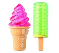 Lot de 2 jouets à mâcher pour chiens, crème glacée en silicone indestructible, jouet à mâcher rafraîchissant pour chien, jeu en plein air, entraînement à mastiquer, nettoyage des dents, fournitures