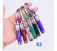 Lot de 2 jouets chat - stylo laser, pointeur, porte clé, en LED Couleur: Mix aléatoire