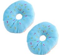 Lot de 2 jouets couineurs en forme de donut pour animal domestique - Jouet couineur en forme de donut - Jouet couineur en peluche à la myrtille - Jouet couineur pour chien