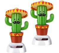 Lot de 2 jouets de danse solaires en forme de cactus à économie d'énergie pour voiture, bureau, maison, décoration de bureau
