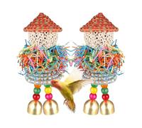 Lot de 2 jouets de recherche de nourriture pour perruches, perruches, à mâcher pour chercher de la nourriture pour perroquets et pour l'exercice et l'enrichissement dans la cage de jeu pour ara Fink