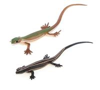 Lot de 2 Jouets en Caoutchouc lézard, Figurines d'action, Cadeaux éducatifs pour la Faune, Collection de Jouets, Accessoires éducatifs scientifiques (Vert)