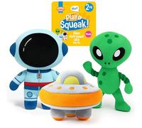 Lot de 2 jouets en peluche pour chien avec couineur intégré pour races de petite, moyenne et grande taille, jouet à mâcher pour jeu en intérieur et activité de liaison, durable et respectueux des