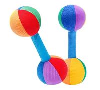 Lot de 2 Jouets Hochet Haltère en Tissu pour Bébé -né | Stimulation Sensorielle, Réutilisable, Présent de Baby Shower, Format Adapté aux Petites Mains
