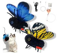 Lot de 2 jouets interactifs à détection intelligente en forme de papillon pour chat, rechargeable, mouvement réaliste des ailes qui encourage le traque, la poursuite, les battements, prend en charge