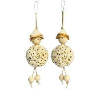 Lot de 2 jouets interactifs à mâcher pour perroquet, accessoires de cage à oiseaux, pour parents, inséparables, aras, conures, parfaits pour le salon, la chambre à coucher, le bureau, la maison, le
