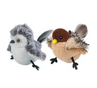 Lot de 2 jouets pour chat avec oiseau qui grince simulé - Jouet pour chat avec oiseau flottant | Jouets interactifs d'exercices pour chats activés au toucher | Jouet pour chat avec son