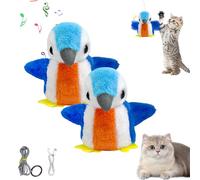 Lot de 2 jouets pour chat - Électriques - Avec sons d'oiseaux réalistes - Jouet interactif pour chat - Pour s'occuper soi-même