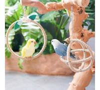 Lot de 2 jouets pour oiseaux à suspendre avec balle et corde - Perchoir à oiseaux - Perchoir à oiseaux - Perchoir pour cage à oiseaux - Jouet pour perroquet, perruche, cacatoès, conure (petit)