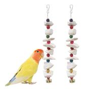 Lot de 2 Jouets pour Oiseaux avec Os de Seiche - Jouets pour Perruches, Pierre à Bec pour Oiseaux, Accessoires de Cage pour Ondulées, Inséparables, Cockatiels et Oiseaux de Petite à Moyenne Taille