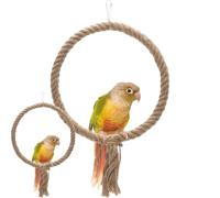 Lot de 2 jouets pour oiseaux - Corde balançoire et perchoir d'escalade pour perruches, perroquets et petits oiseaux - Facile à installer, santé - Promotion