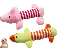 Lot de 2 Jouets Sonores en Peluche pour Chiens, Jouets à Mâcher à Couinement pour Chiens Animaux Mignon Forme pour Chiot Petits Chiens Moyens Jouant