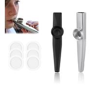 Lot De 2 Kazoo Métal En Alliage D'Aluminium, Kazoo Instrument Adulte, Kazoo Instrument, Instrument Kazoo(Argent Et Noir)