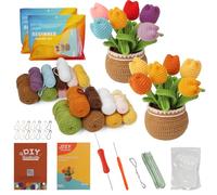 Lot de 2 Kit Crochet Bouquet Tulip pour Debutant avec Une Analyse Vidéo