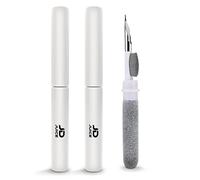 Lot de 2 - Kit de nettoyage pour écouteurs Airpods - Kit de nettoyage pour téléphone portable 3 en 1 pour ordinateur portable avec une éponge, pointe de stylo en métal