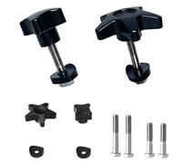 Lot de 2 kits de boutons de rechange pour déambulateur d'entraînement (comprend des tiges de vis M6 de 3,4 cm et 4,4 cm, des rondelles demi-rondes de 1,9 cm, des boutons en forme de croix et d'étoile)