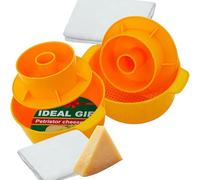 Lot de 2 kits de fabrication de fromages perforés avec piston de 1,2 litres pour faire du fromage - Couleur : jaune