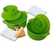 Lot de 2 kits de fabrication de fromages perforés avec piston de 1,2 litres pour faire du fromage - Couleur : vert