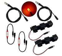 Lot de 2 kits de lumières LED à effet feu orange simulation de flamme 1,5 m de long avec contrôle des effets de scintillement pour accessoires, paysages théâtraux, fausses flammes et paniers à charbon