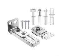 Lot de 2 kits de réparation de quincaillerie de porte à deux volets avec roues de guidage et supports de pivot supérieur/inférieur pour portes de 2,2 cm à 2,5 cm d'épaisseur, pièces de rechange en