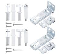 Lot de 2 kits de réparation de quincaillerie pour porte de placard avec supports supérieurs et inférieurs, pivots et roues de guidage pour portes pliantes, coulissantes, poches pliantes et portes