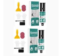 Lot de 2 kits de réparation en céramique, kit de pâte adhésive acrylique pour réparation de carreaux et carreaux, remplisseur de fissures sur carreaux et carreaux, kit de réparation de porcelaine et